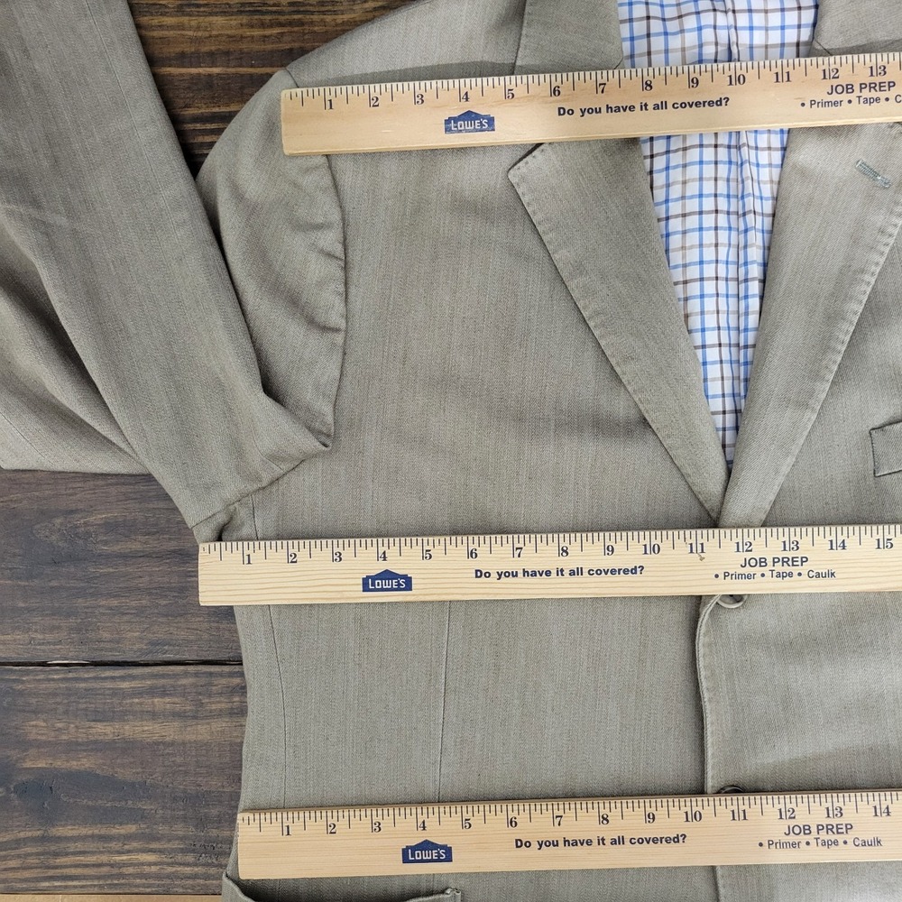 Johnston Murphy Men's Sport Coat Blazer Three Button Tan Cotton Spandex Size XL - Picture 3 of 16
